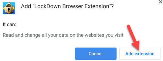 Add LockDown Browsser Extension screen capture